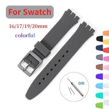 Silicone Watch Band for Swatch 17/19/20/16mm Colorful Rubber Strap Replacement