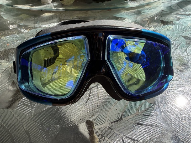 Youyou Prescription Blue Mirrored Swimming Goggles -3.0