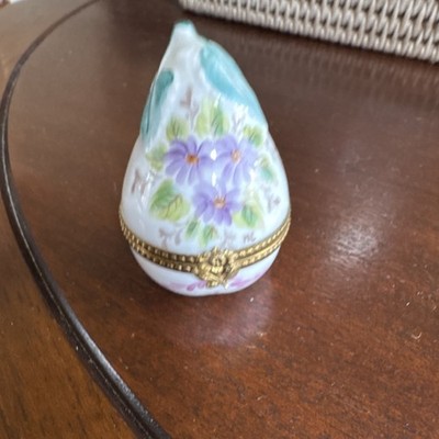 Rochard Limoges France Hand Painted Floral Collectible Trinket Box