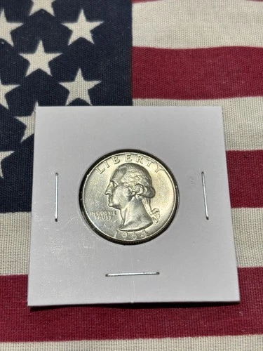 1964-D Washington Quarter - 90% Silver - US 50c - AU/XF Great Details