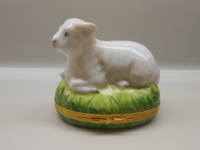 RARE  Vintage Authentic Limoges Box - France - Lamb - Sheep - Chamart Company