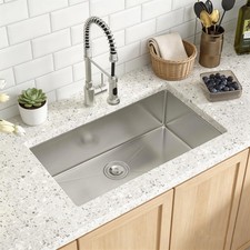30x18 Inch Undermount Sink Stainless Steel 18 Gauge Single Bowl Kitchen Sink