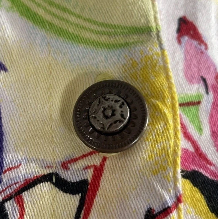 Chaqueta Kaktus Vtg Denim para mujer Talla SButton Bolsillos delanteros Calle Música Danza Arte Foto 4 de 4