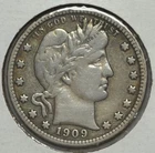 1909-S 25c Barber Quarter ** AQ4509