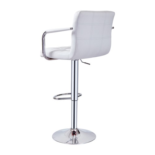 Faux Leather Barstool Chrome Base Stool Counter Height Stool Breakfast Bar Chair - Picture 147 of 172