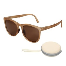 Sunglasses for Women, Silicone  PC Folding Model with Simple Box, Autumn Tea