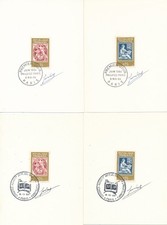 France N° 1414/5 Philatec 1964 Timbres Type Blanc et Mouchon signés graveur Piel