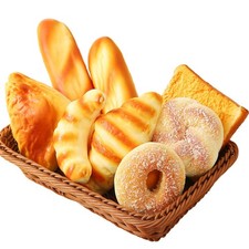 Joeabor 8pcs Artificial Bread Set Realistic Fake Food Display Croissant Loaf Des