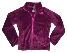 The North Face Girls Youth Purple Pink Fleece Fuzzy Full-Zip Jacket; L 14/16