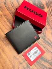 HUGO BOSS BIFOLD BLACK MEN  LEATHER WALLET TIBBY 4CC