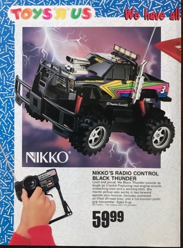 NEW in Box Vintage 90s Nikko RC Remote Control Black Thunder Monster Truck 1:18 - Picture 3 of 9