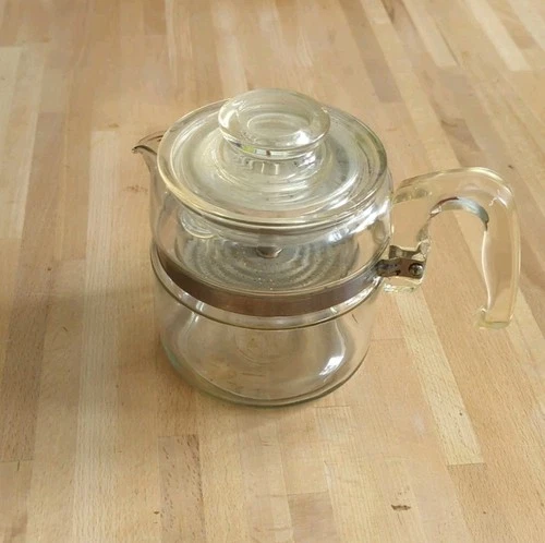 Vintage Pyrex Flameware 7754-B Glass Percolator Coffee Pot 2-4 Cup Complete