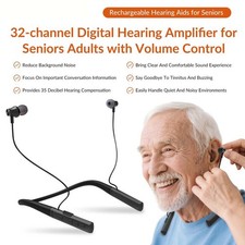 Rechargeable Hearing Aids Amplifiers for Seniors Neckband Noise Cancellation