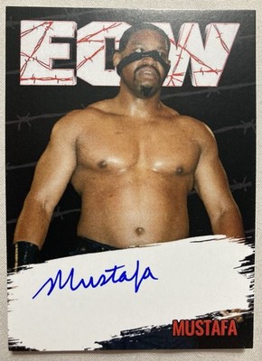 ECW Auto Card Mustafa Saed tna impact Gangstas wrestling Signed