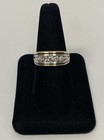 10k Yellow Gold Two Tone IBGoodman Men's Polished Satin & Grooved Diamond Ring — photo 2