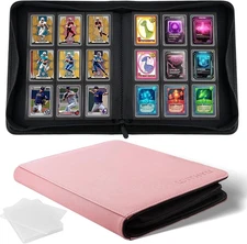 Toploader Binder Holds 360 Top Loaders, 9 Pocket Ringless Card Holder for 3" X 4