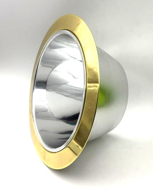 6-Inch Trim Chrom Reflector Cone With Gold Ring ,Fit Halo/Juno Recessed