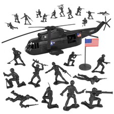 TimMee Processed Plastic Black SEA KING RESCUE HELICOPTER Tim Mee Army Men Set