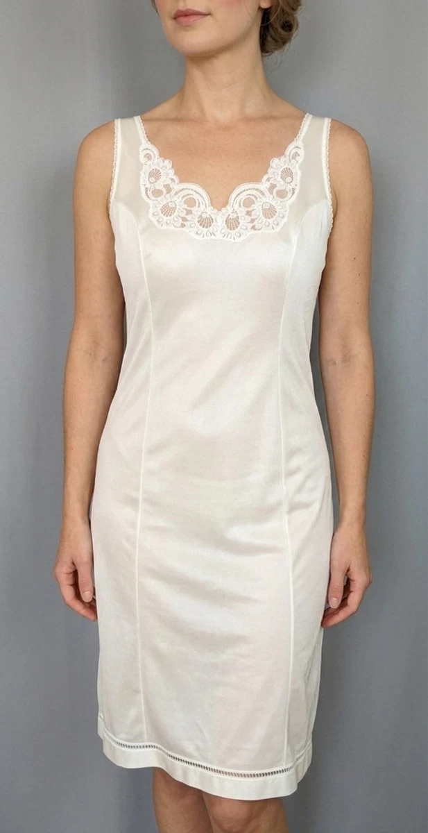 Jupon Vintage Dentelle Et Satin Blanc - Taille M (FR40/US8/UK12/EU38) - Neuf Sans étiquette