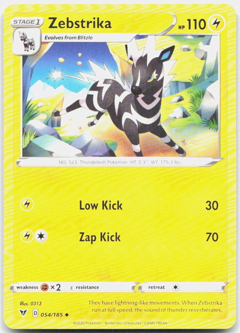 Zebstrika 054/185 Uncommon Vivid Voltage Pokemon Lightly Played