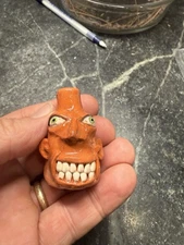 Stacy Lambert face pottery jug NC Potter / Miniature Face Jug Signed