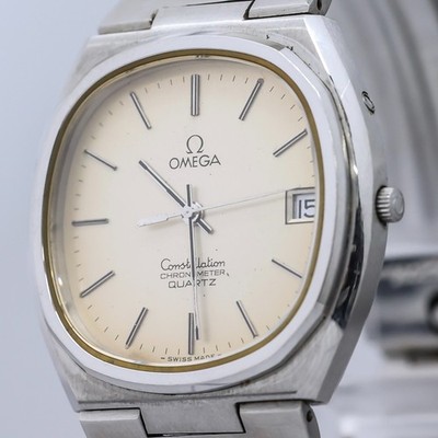 *Vintage 1980* OMEGA Constellation Cal.1333 Qz Chronometer Push Crown 34mm Men's