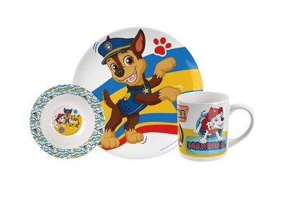 Paw Patrol Boy blau Porzellan-Geschirrset 3 teilig