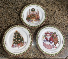 A Christmas Story Set Of 3 International China Company Porcelain 8” Salad Plates