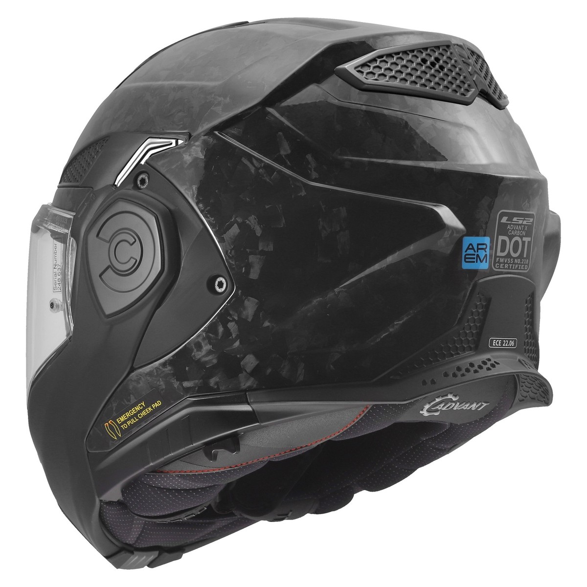 LS2 Advant X Carbon Forged Modular Motorcycle Helmet Gloss Black