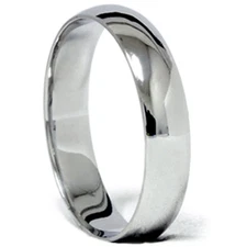 5mm Plain Polished Platinum Comfort Wedding Ring