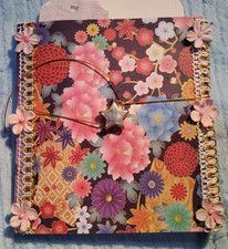 Handmade Scrapbook Junk Journal Mini Album 6"x6" Floral Garden Theme