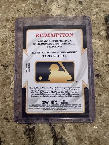2026 TOPPS CHROME REDEMPTION GOLD LOGOMAN PATCH TARIK SKUBAL 2025 CY YOUNG