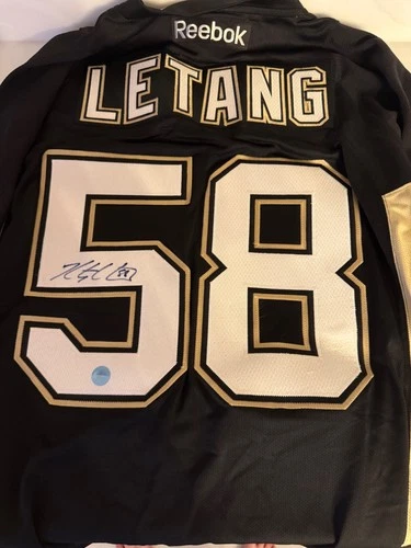 Kris Letang Signed Pittsburgh Penguins Jersey Reebok W/COA Auto Hockey NHL