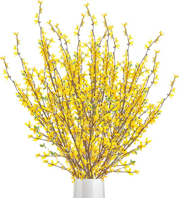 Artificial Forsythia Flowers,3Pcs 39.4 Inch Artificial Forsythia Blossom Jasmine