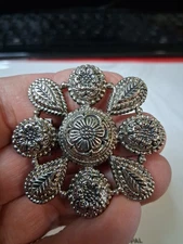 Vintage Sylvia Dahl Scarf clip, Hair Clip, Lapel Brooch Large Size 2 3/8"