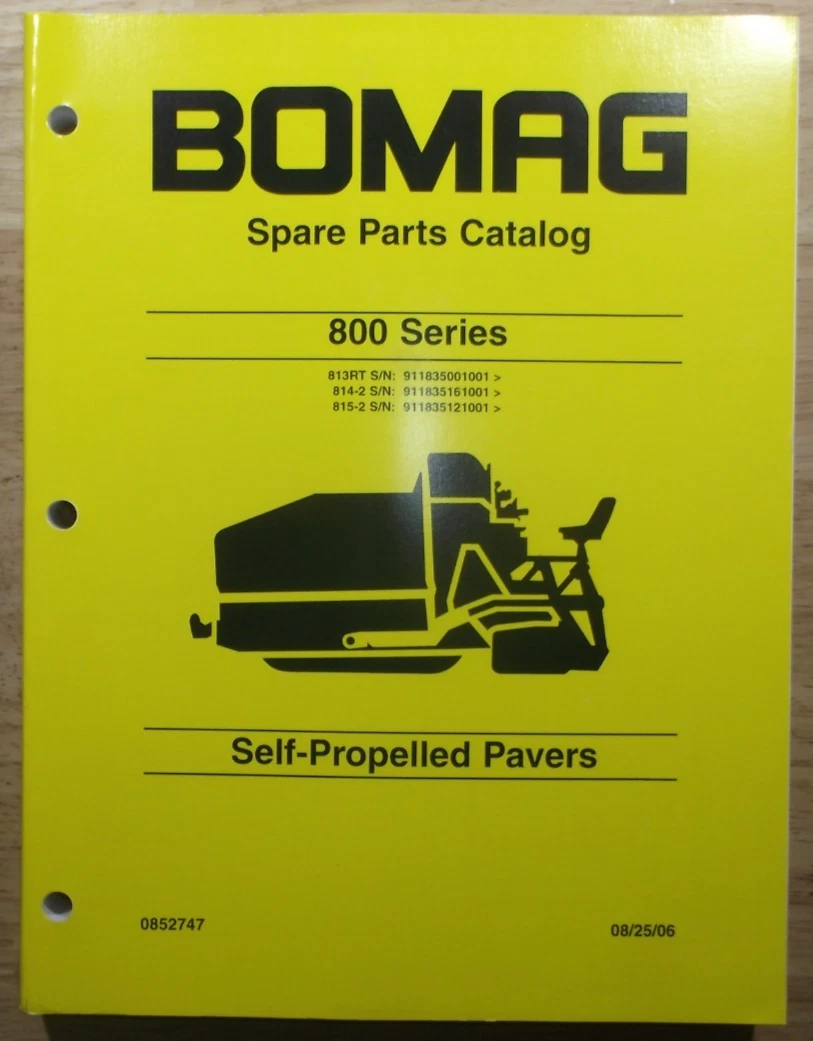 BOMAG Heavy Equipment Manuals for Compactor & Asphalt Roller for