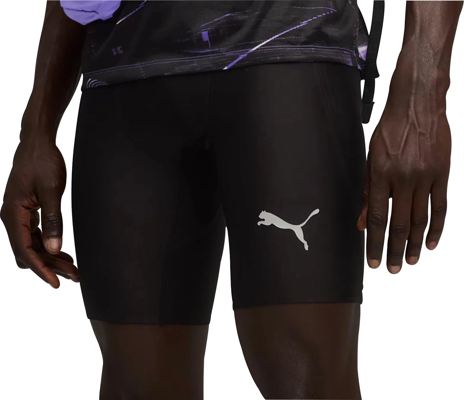 Puma Raceday Ultraform Mens Short Tights Black 9 Inch Running Fitted Run Shorts
