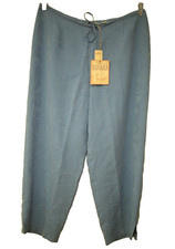 Tommy Bahama Women's Size 10 Silk Pants Blue Cropped Floral Vintage NEW