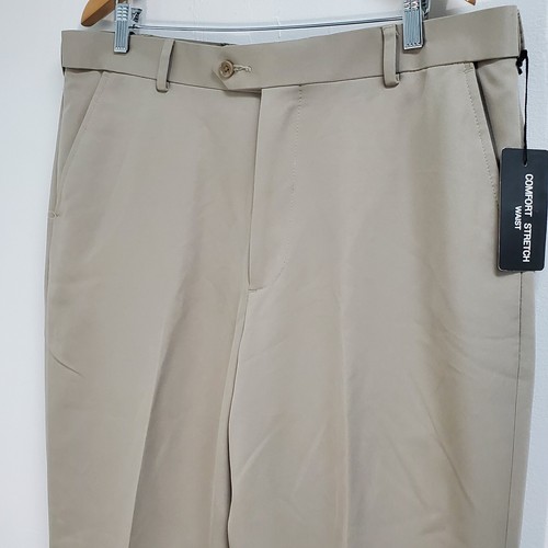 Arrow Pants Men's 38x30 Beige Stretch Waist Formal Workwear Chino Bottoms - Picture 2 of 12