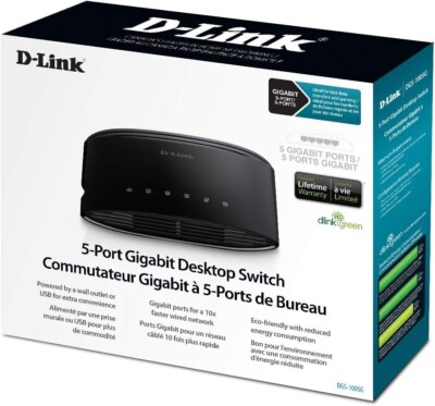 **NEW**  D-Link (DGS-1005G) 5-Ports External Ethernet Switch