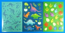 Amscan Dinosaurs, Dinosaur Prints Dinosaur Skeleton Sticker Sheet Lot of 3