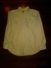 Ralph Lauren POLO Youth Boys Yellow Long Sleeve ButtonDown OXFORD Collared Shirt