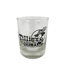 Tillie's Restaurant & Saloon Low Ball Glass Breckenridge Colorado Whiskey Rocks