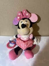 DISNEY BABY MINNIE MOUSE Crinkle Toy Pink Rattle Rings Teether Mirror