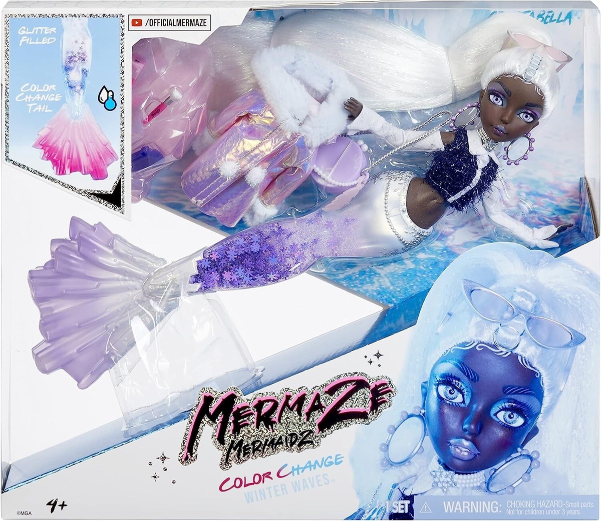 MERMAZE MERMAIDZ™ Winter Waves Crystabella™ Mermaid Fashion Doll