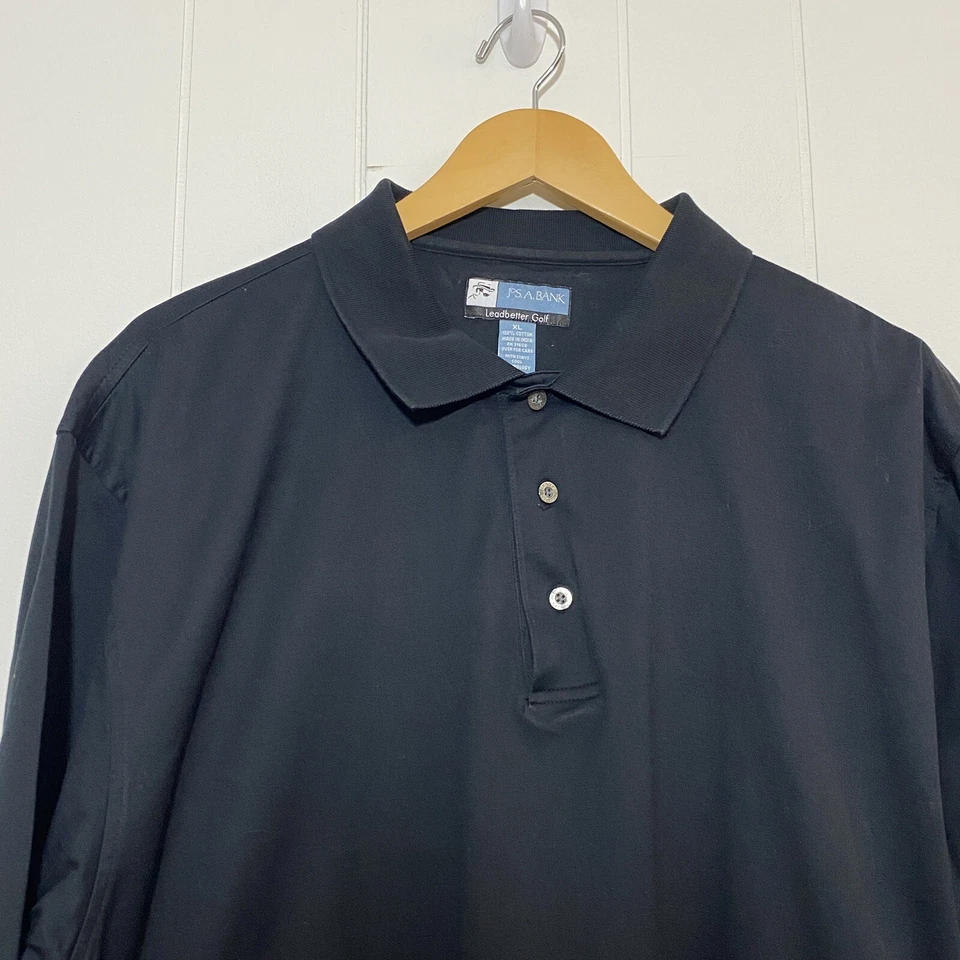 Polo de golf Jos A Bank Leadbetter para hombre XL negro algodón bordado logotipo Foto 4 de 4