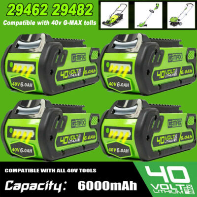 1/4PACK 40 V 6.0Ah 29472 For Greenworks 40V Lithium G-MAX Battery 29462 24312