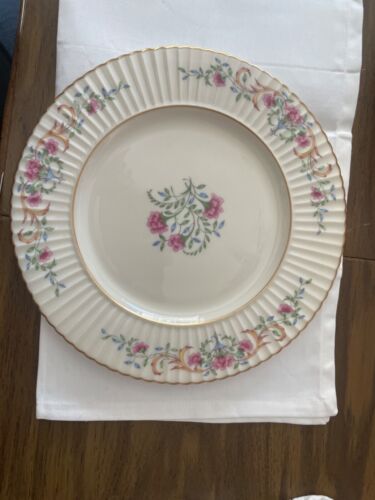 Set of 12 Vintage Lenox, Cinderella Dinner Plate, V308 Old gold trim, 1947-1966