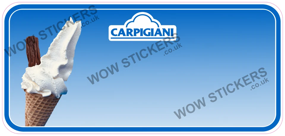 WOW Ice cream van sticker Carpigiani logo ideal front machine 320mm x 150mm decal