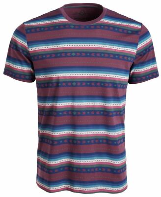 New American Rag Men's XL Plum Geo Stripe S/S Crewneck T-Shirt